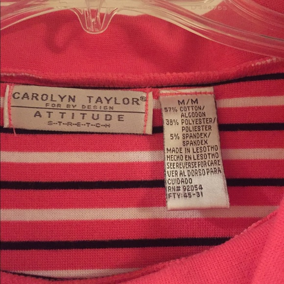 Sleeveless coral striped top - Picture 2 of 2